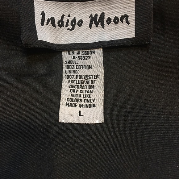 Indigo Moon Jacket Blazer Artisan Woman’s SZ L - Picture 6 of 7